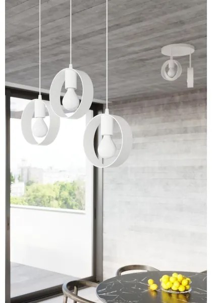 Sollux SL.1137 - Lampadario a cavo TITRAN 1xE27/60W/230V bianco