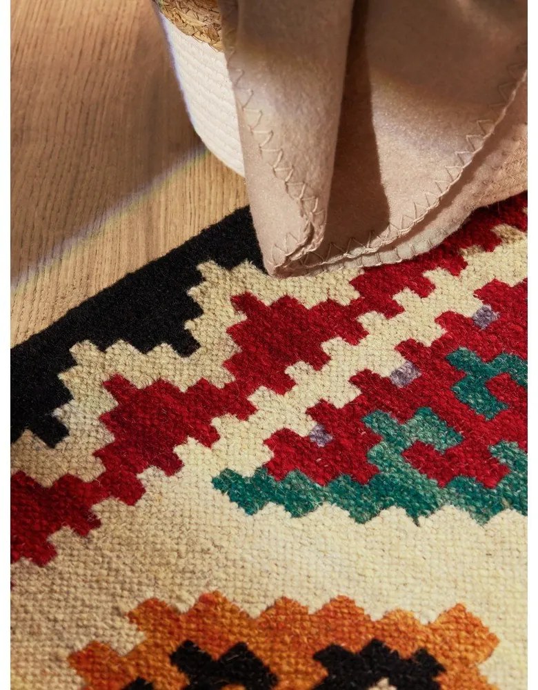 Passatoia rossa in lana reversibile/tessuta a mano 60x190 cm Kamal Kian – Nouristan