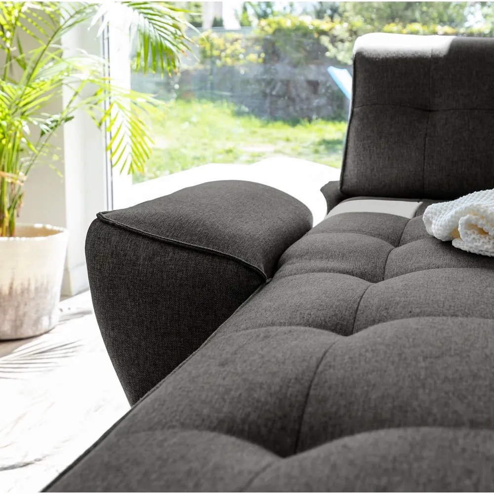 Divano letto grigio scuro ad angolo variabile Dazzling Daisy - Miuform