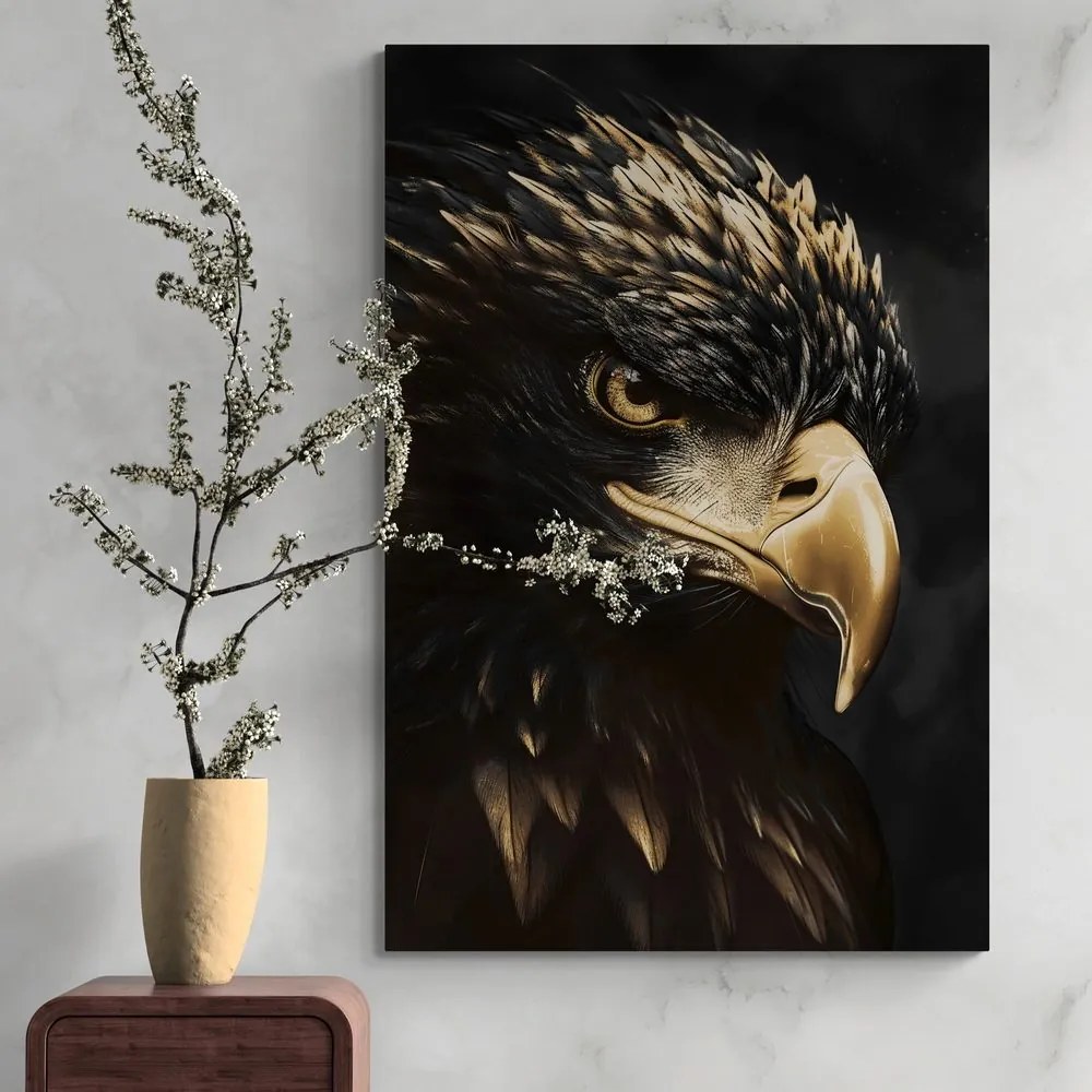 Quadro su tela – Aquila nero-oro