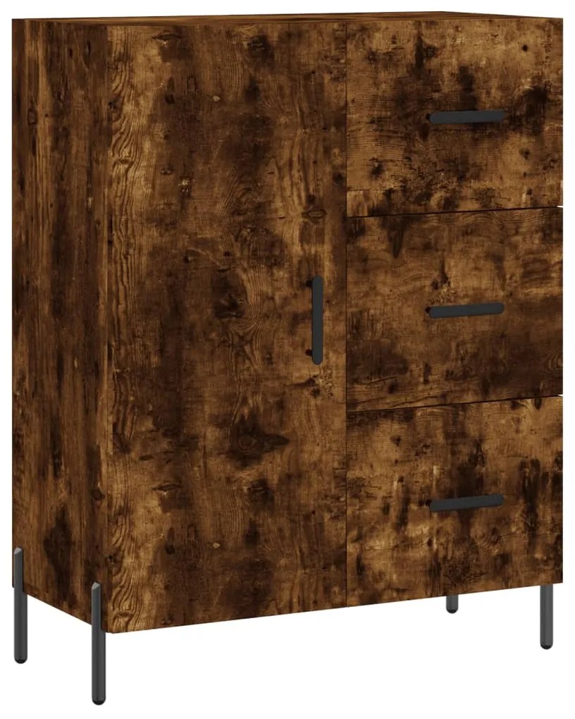 Credenza rovere fumo 69,5x34x90 cm in legno multistrato