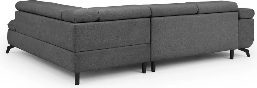 Divano angolare grigio (con penisola a destra/a L) con rivestimento in ciniglia Marbeya – Ropez