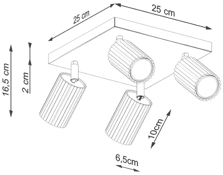 Faretto nero in metallo ø 6,5 cm Gleam – Sollux
