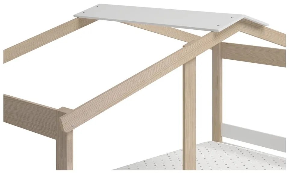 Letto bianco/naturale in pino 90x190 cm Angel - Marckeric