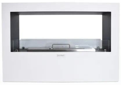 Camino a bioetanolo da terra per interno esterno Giotto S Bianco 100x30x70