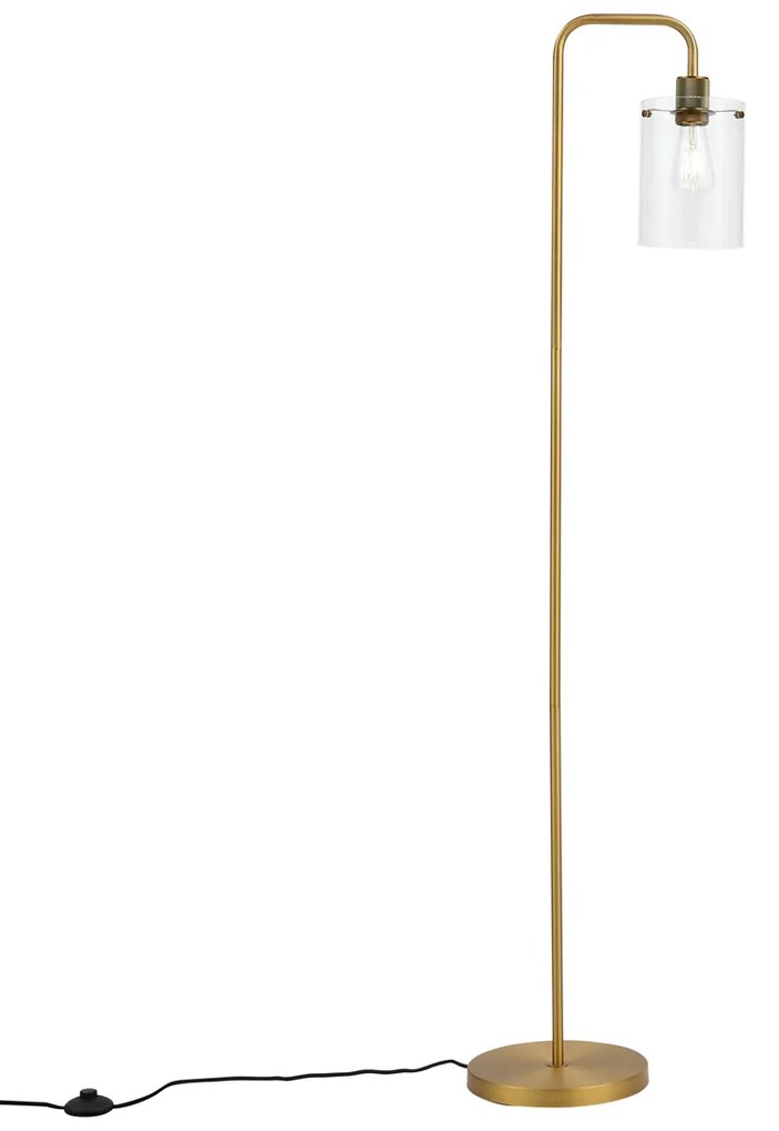 Lampada da terra di design bronzo con vetro trasparente - Domo