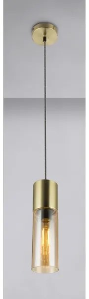GLOBO 21000HM - Lampadario a sospensione con filo ANNIKA 1xE27/25W/230V diametro 10,5 cm ottone