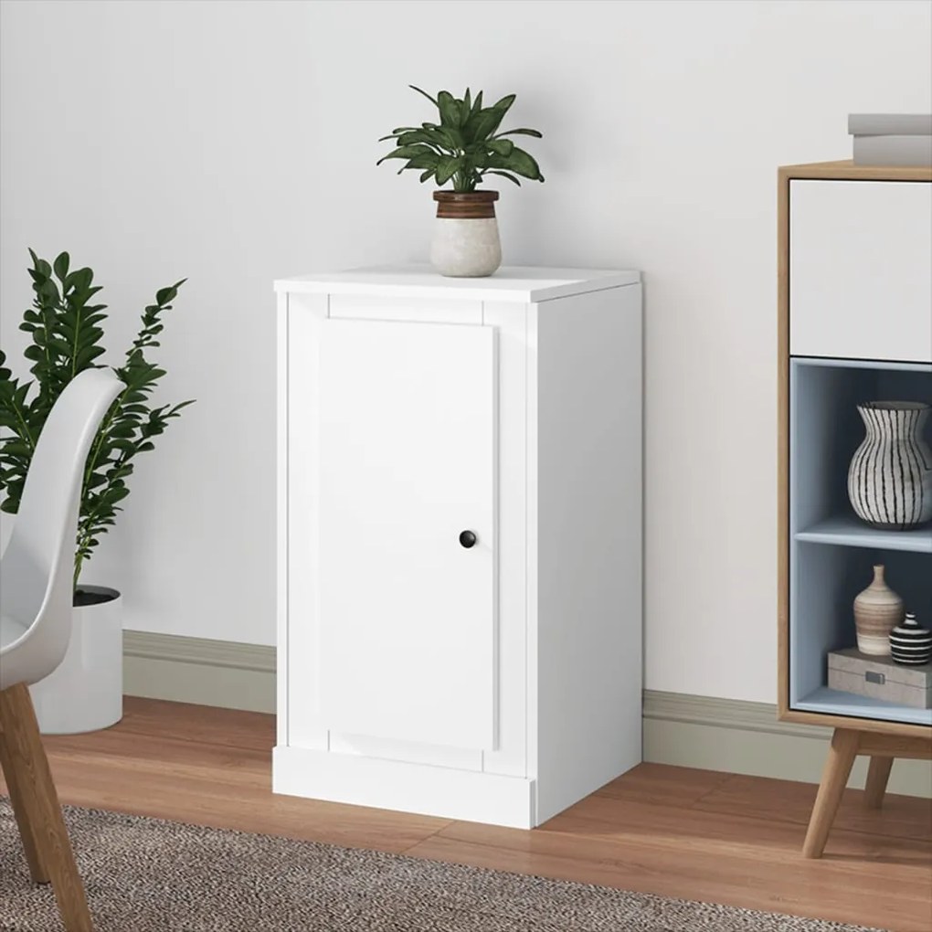 Credenza Bianca 37,5x35,5x67,5 Cm İn Legno Multistrato /