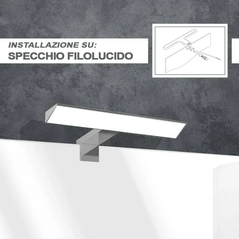 Lampada LED 30 cm triangolare con luce fredda e doppia installazione