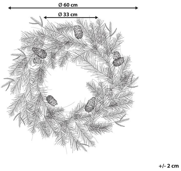 Ghirlanda natalizia verde ⌀ 60 cm KAMERUN Beliani