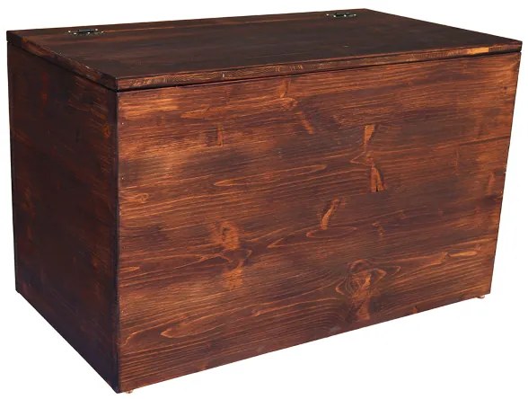 Cassapanca pouf contenitore in legno massello NOCE cm 78
