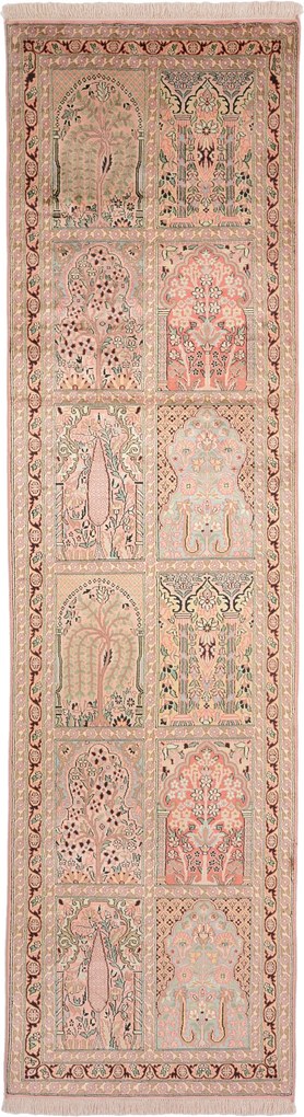 Cashmere Silk Tappeto orientale 300 x 80 (Indian) Annodato A Mano