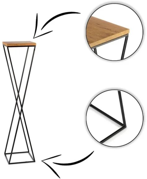 Portafiori LOFT 100x24 cm nero/marrone