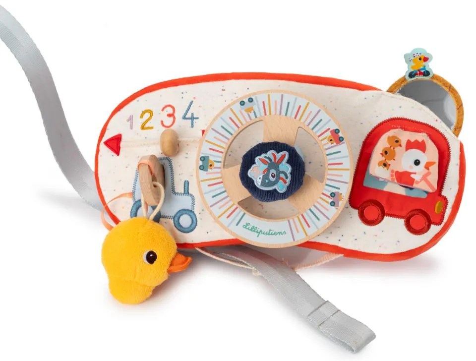 Lilliputiens - Pannello di stoffa con volante - Macchina del contadino