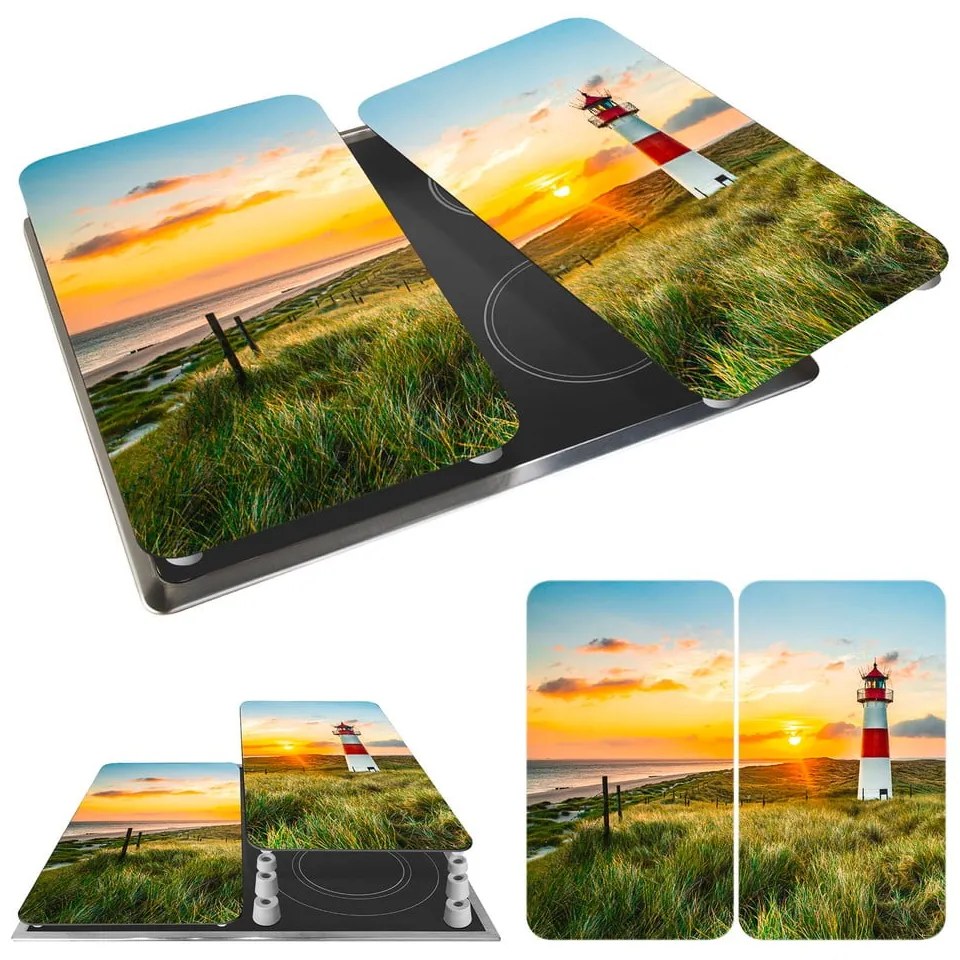 Set di 2 coperchi per stufe in vetro temperato 52x30 cm Lighthouse - Maximex