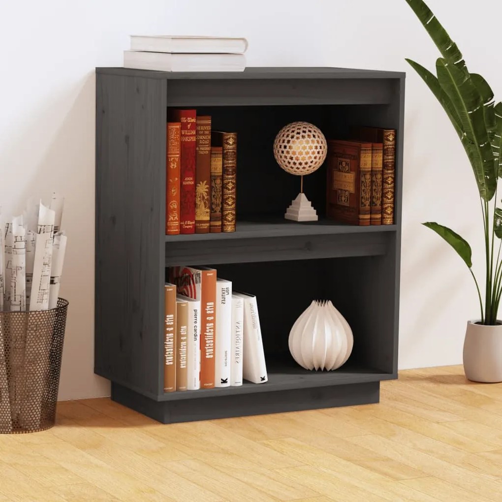 Mobile Consolle Grigio 60x34x75 Cm İn Legno Massello Di Pino /