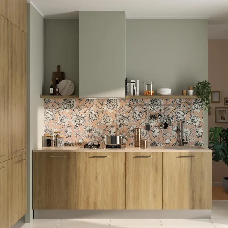 Piastrella da rivestimento interno 60 x 120 cm Sp. 7 mm rettificato Trend Rose Decoro in gres naturale smaltato satinato multicolore traffico medio (pei 2/5) 1.44 mq