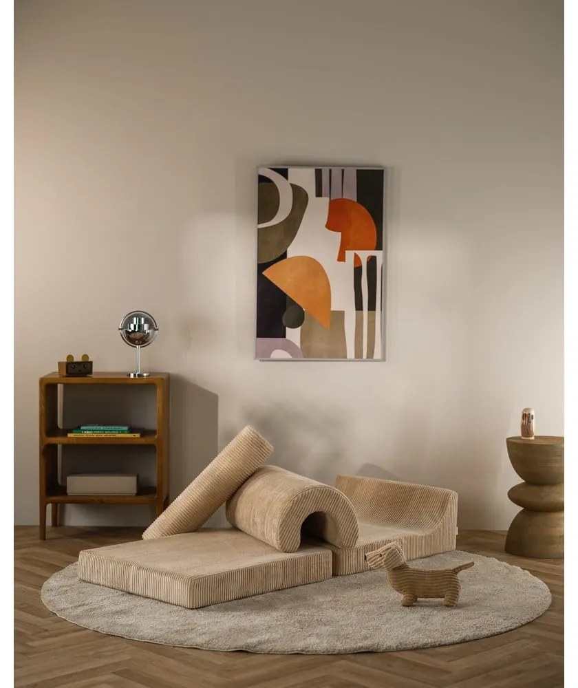 Poltrona per bambini marrone chiaro con rivestimento in velluto a coste Flipster – Wigiwama