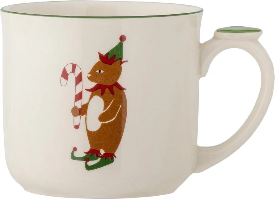 Tazza color crema in gres a tema natalizio con filtro 300 ml Valentin – Bloomingville