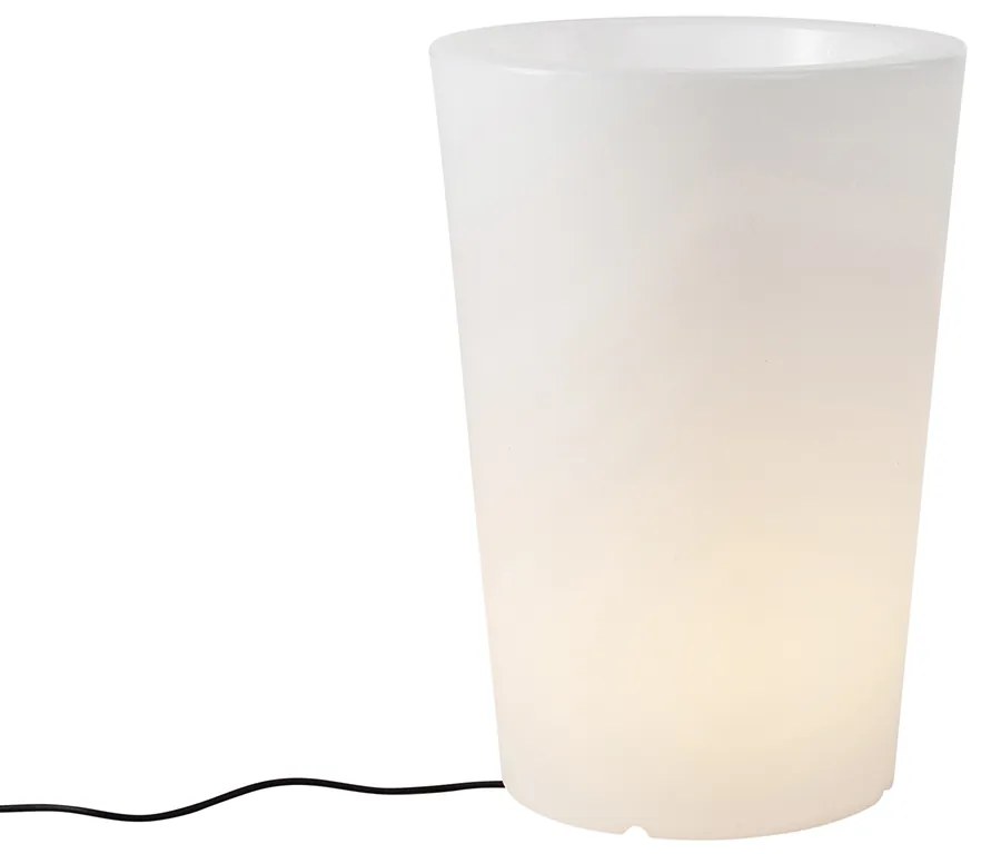 Lampada da terra per esterno bianca con vaso da fiori 60 cm IP44 - Verano