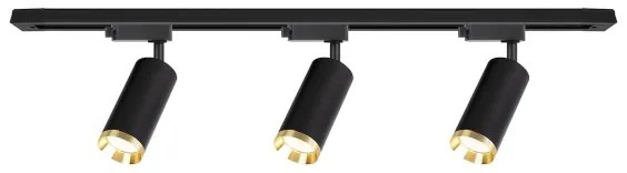 Faretto per sistema a binario MICA 3xGU10/10W/230V nero/oro