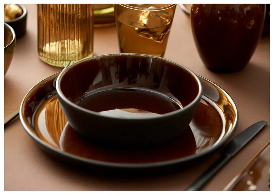 Piatto nero/color ambra in gres ø 27 cm Gastro Black/Amber – Bitz