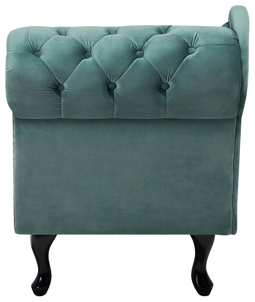 Chaise longue destra in velluto verde menta NIMES Beliani