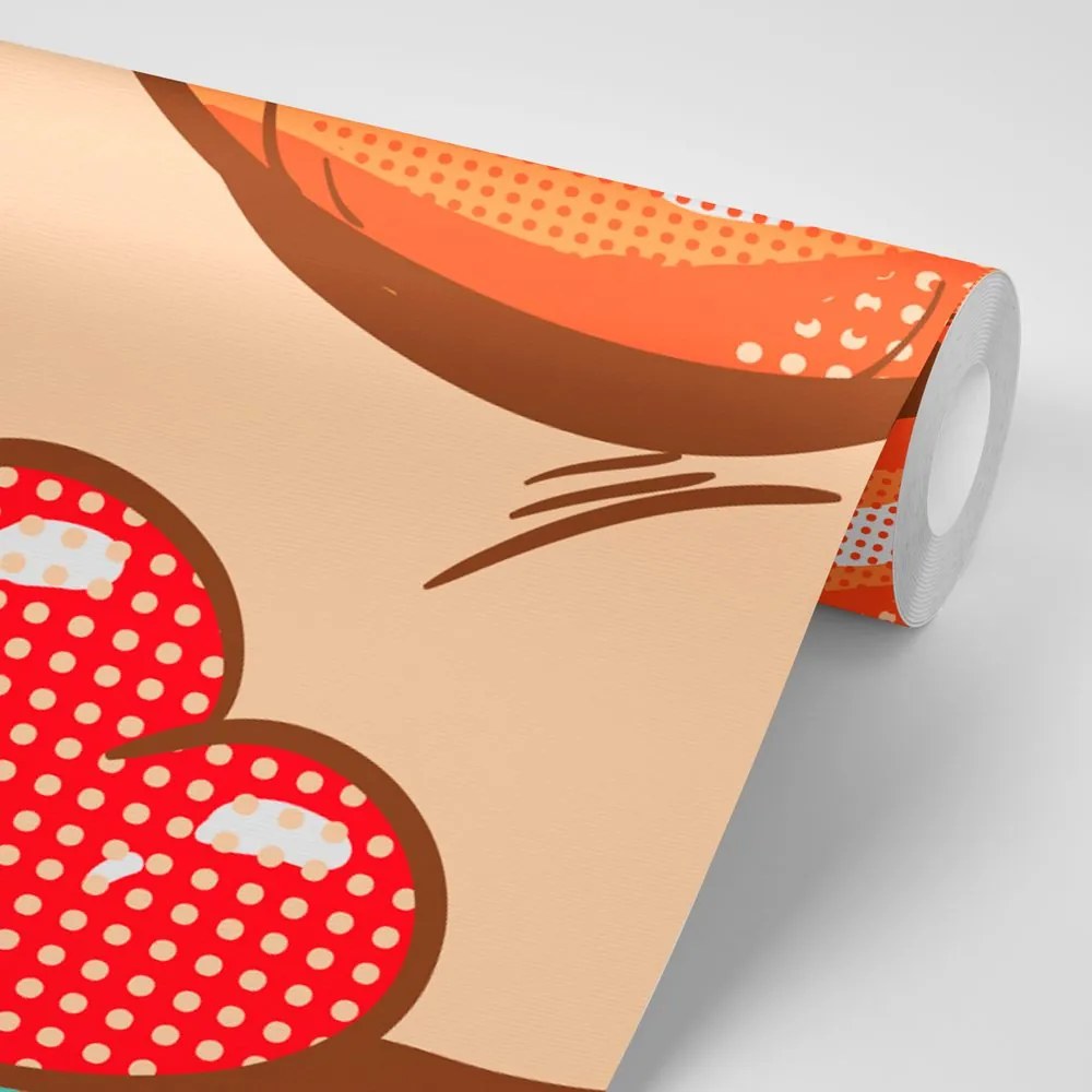 Carta da parati – Bacio pop art pieno d'amore
