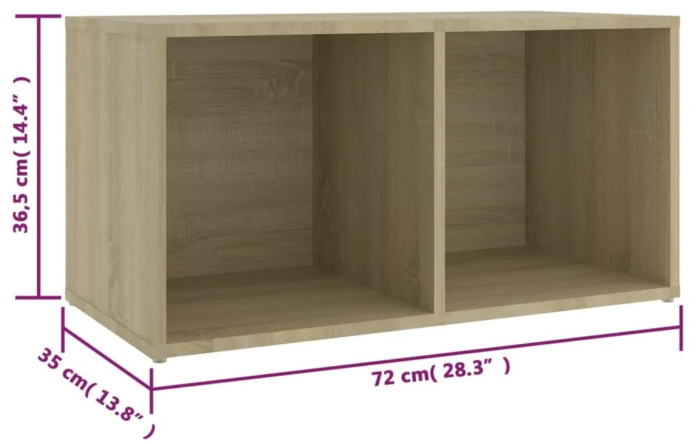 Mobili TV 2 pz Rovere Sonoma 72x35x36,5 cm in Truciolato