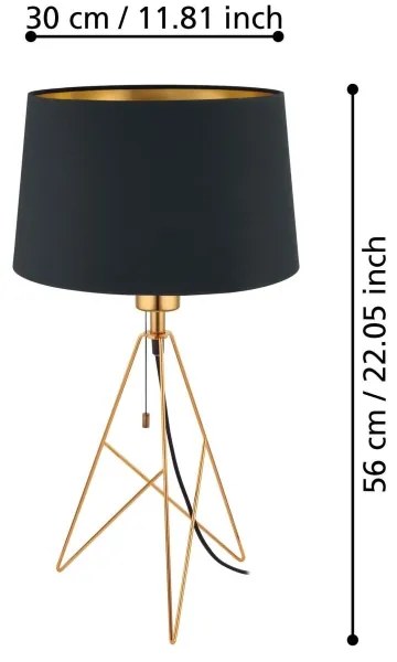 Eglo 39179 - Lampada da tavolo CAMPORALE 1xE27/60W/230V