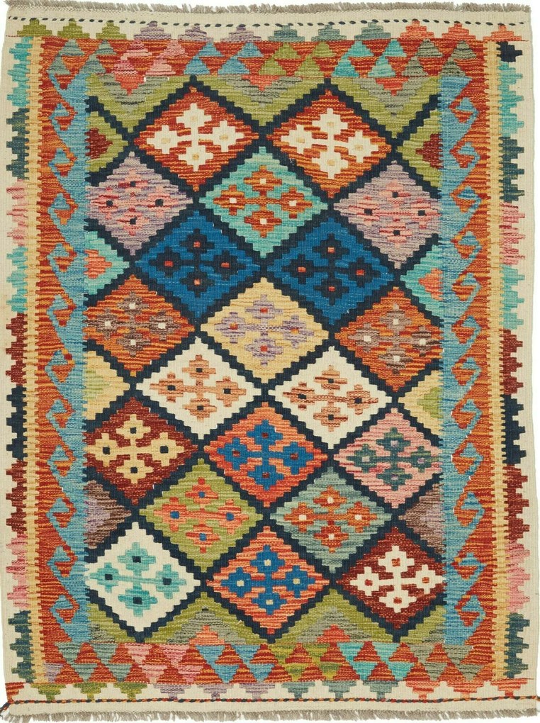 Kilim Tappeto 140 x 110 (Pakistan) Tessuto A Mano