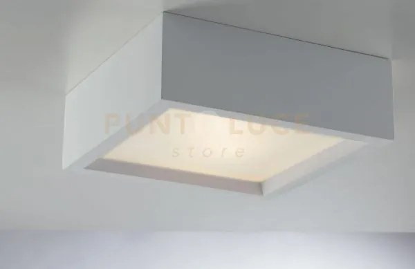 Plafoniera gabriel quadrata bianca 2 luci attacco e27 25x25x8,5cm i...