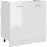 Mobile Sottolavello Bianco Lucido 80x46x81,5 Legno Multistratocod mxl 96994