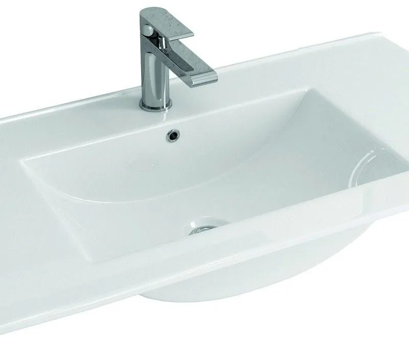 Kamalu - lavabo da incasso 101cm vasca mezzaluna ceramica bianca | litos-k7100