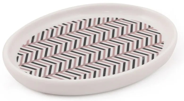 Set di accessori da bagno in poliresina bianca e nera Lidya - Mioli Decor