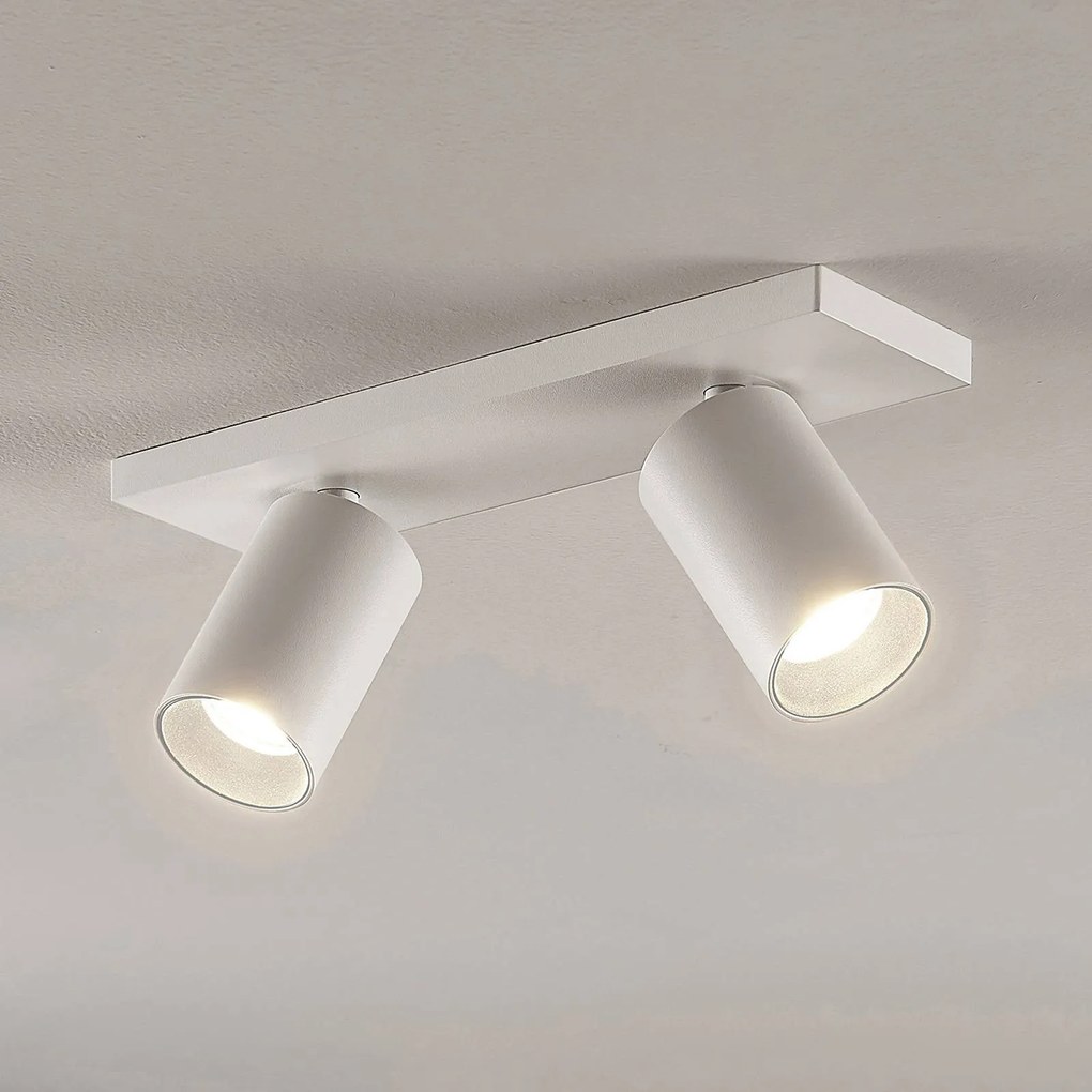 Arcchio Faretto Brinja, bianco, angolare, Ø 6 cm, a 2 luci, GU10 Brinja Arcchio, dimmerabile, Bianco / Opale, Corridoio, Alluminio, Moderno, Faretto