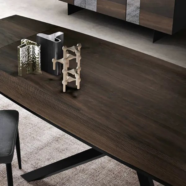 Tavolo allungabile FLOYD 300 cm con piano in Rovere Termico