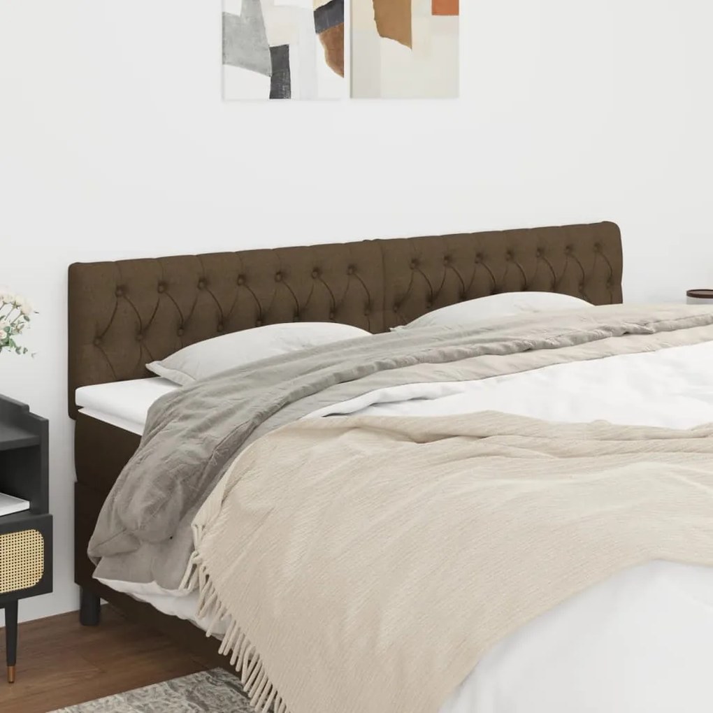 Testiera 2 Pz Marrone Scuro 100 X 7 X 78/88 Cm İn Tessuto /