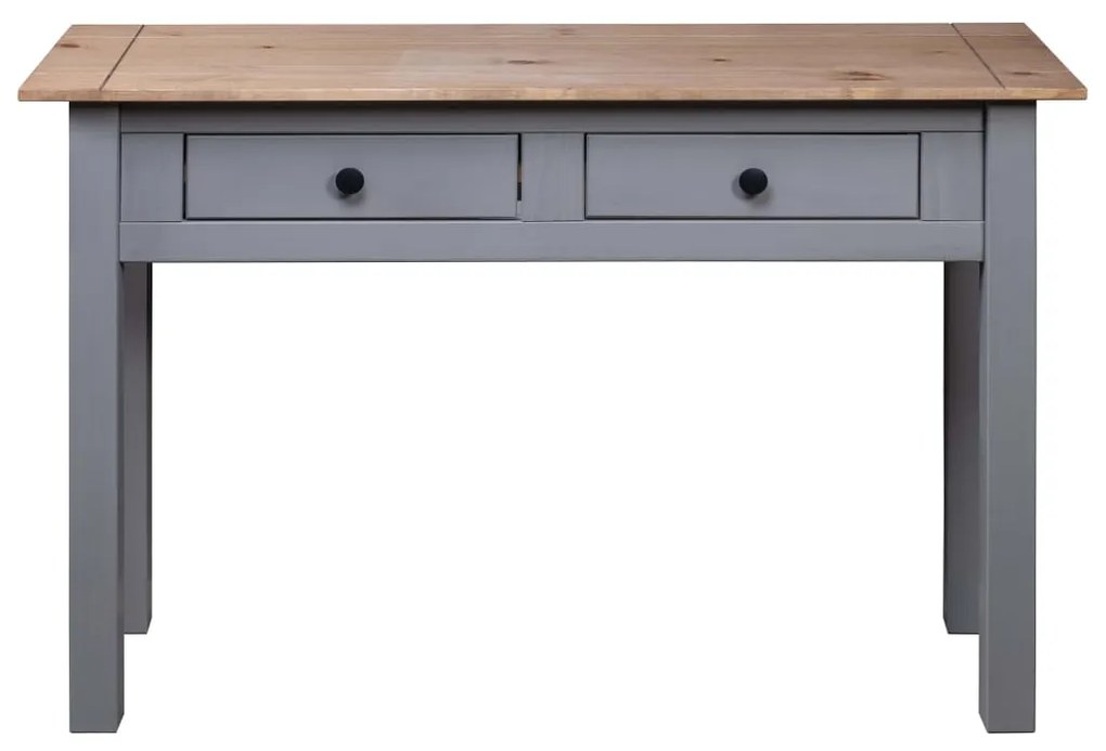 Tavolo consolle grigio 110x40x72 cm legno massello pino panama