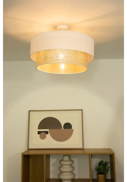 Plafoniera BORHO 1xE27/60W/230V bianco/iuta