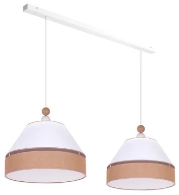 Duolla - Lampadario a sospensione con filo AVIGNON 2xE27/15W/230V bianco/marrone