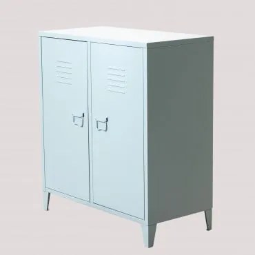 Credenza armadietto a 2 ante Pohpli in acciaio Verde Abete - Sklum