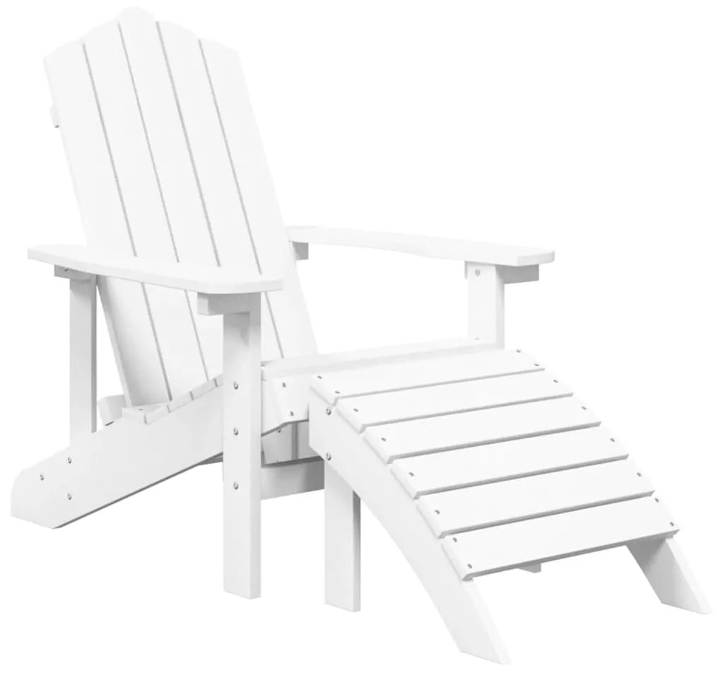 Sedie da giardino adirondack 2 pz con poggiapiedi hdpe bianco