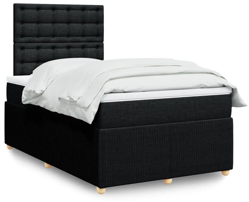 Giroletto A Molle Con Materasso Nero 120x200 Cm İn Tessuto /