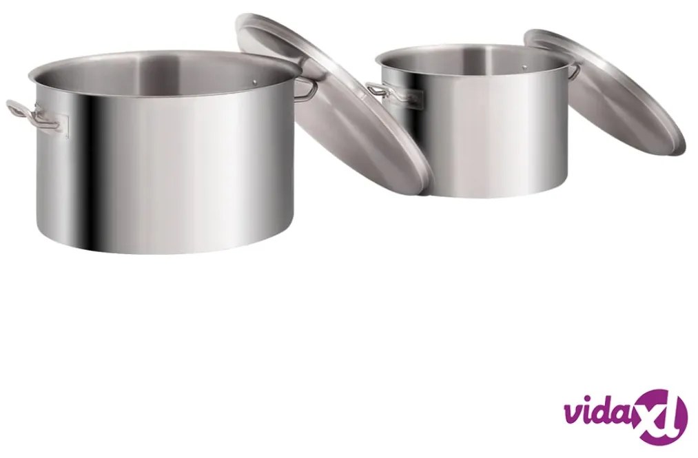 vidaXL Set di Pentole 2 pz 58/32 L in Acciaio Inossidabile