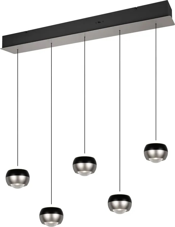 Lampadario LED nero e argentato Orbit – Trio Select