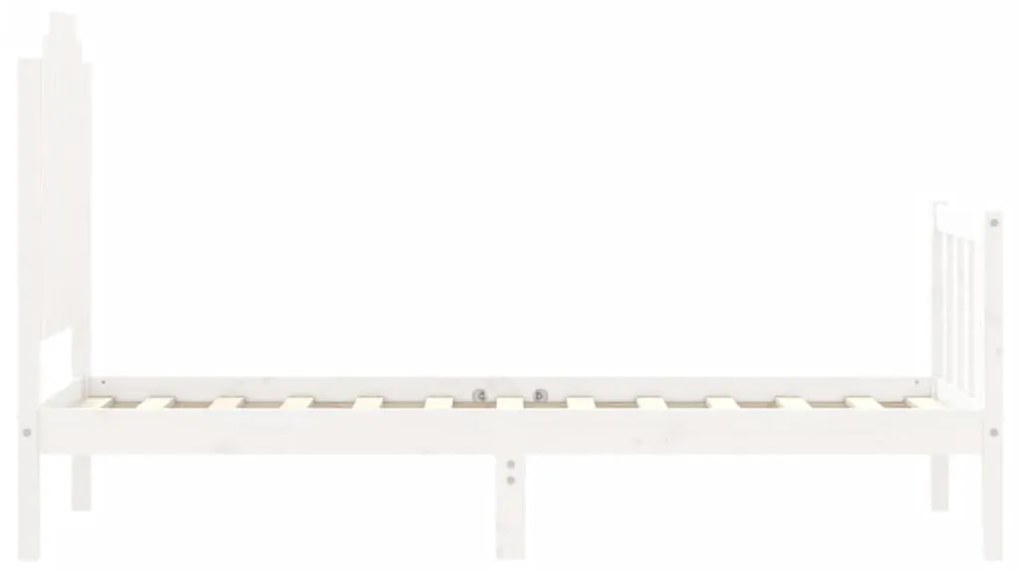 Giroletto con Testiera Bianco Small Single Legno Massello