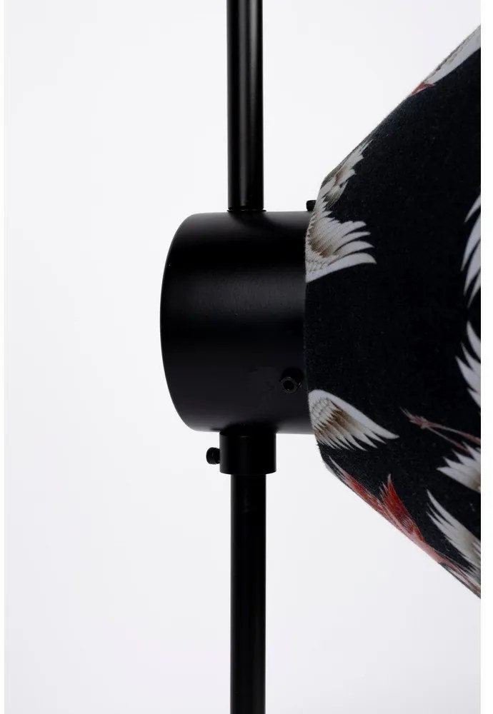 Lampada da terra nera con paralume in tessuto (altezza 158 cm) Jaylee - White Label