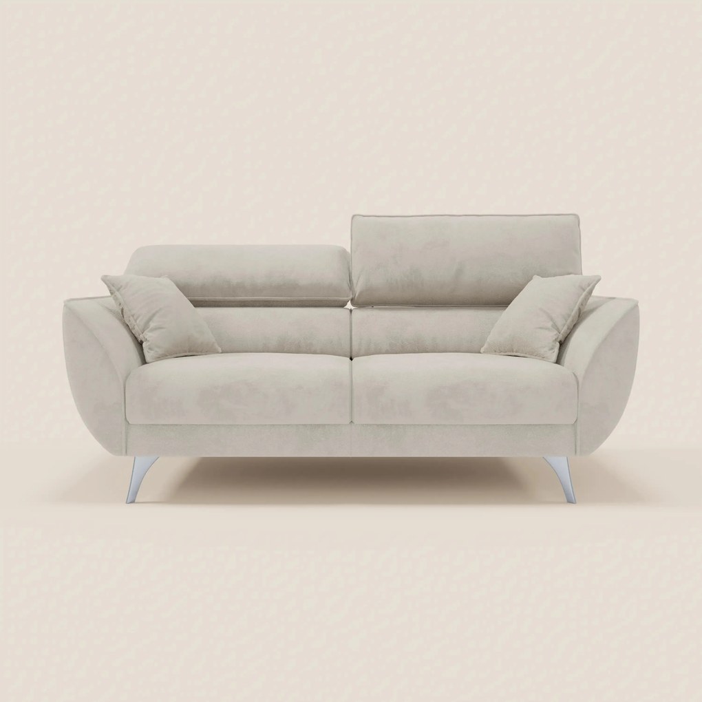 Michelangelo divano 2 e 3 posti con sedute allungabili e poggiatesta reclinabili in tessuto smacchiabile T30