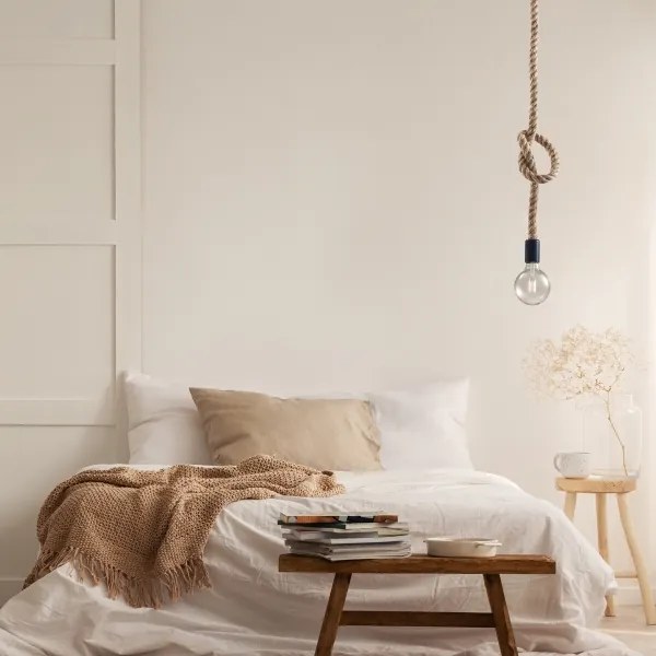 Lampadario a sospensione con filo ROPE 1xE27/12W/230V